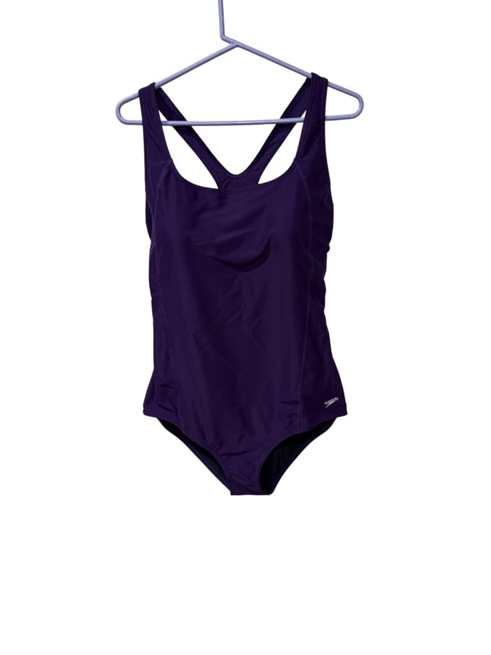 Speedo Womens Purple One-Piece Swimsuit With Racerback Design Size 22